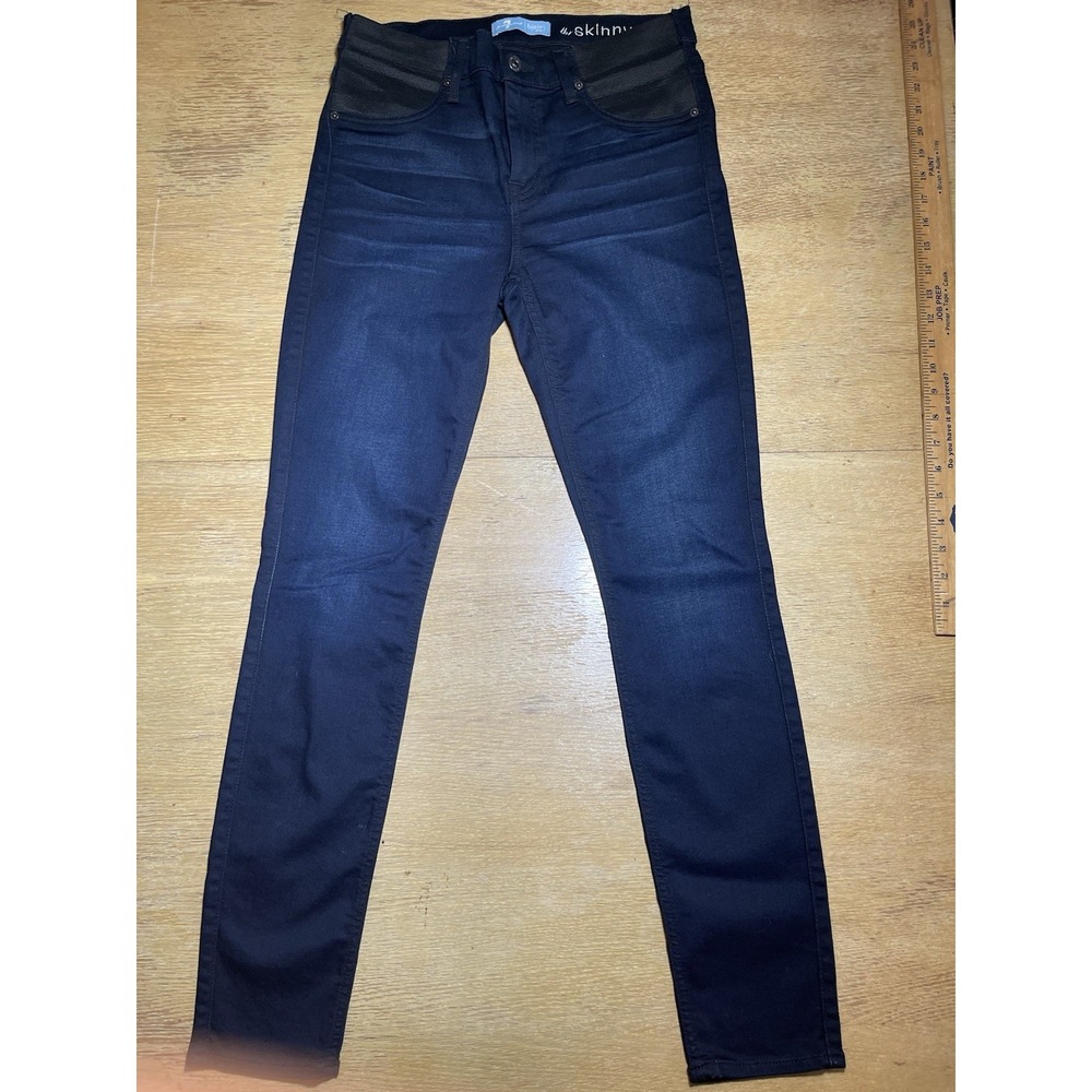 7‎ For All Mankind B(air) Denim The Skinny Jeans Womens Navy Stretch Size 26